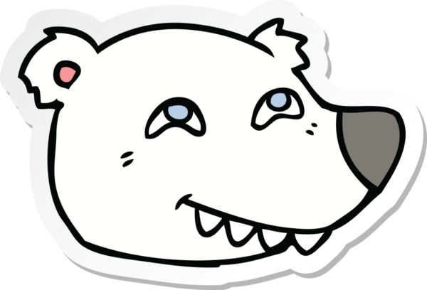 Bir insan tarafından çizilmiş kutup ayısı suratı.