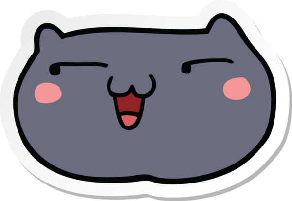 Bir insan tarafından çizilmiş kedi suratının çıkartması.