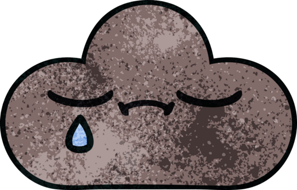 Bir insan tarafından çizilmiş fırtına bulutunun retro grunge deseni.