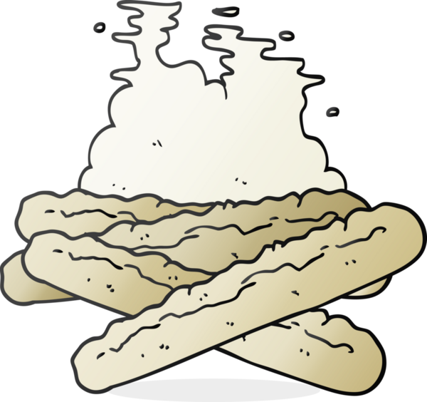 Bir insan tarafından çizilmiş serbest çizim karikatür ekmeği.