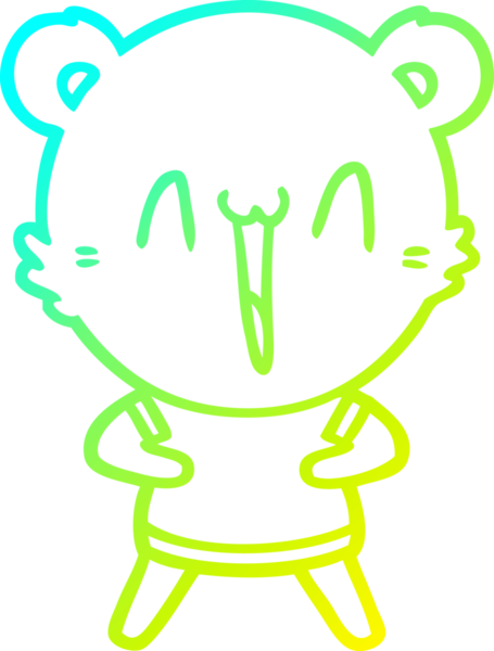 Bir insan tarafından çizilmiş mutlu bir kutup ayısı karikatürü.