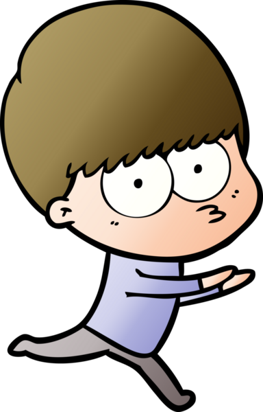 Bir insan tarafından çizilmiş sinirli çizgi film çocuğu.