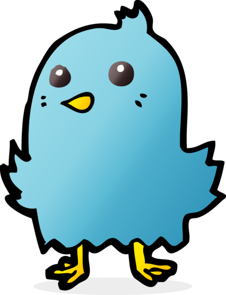 Bir insan tarafından çizilmiş çizgi film kuşu.