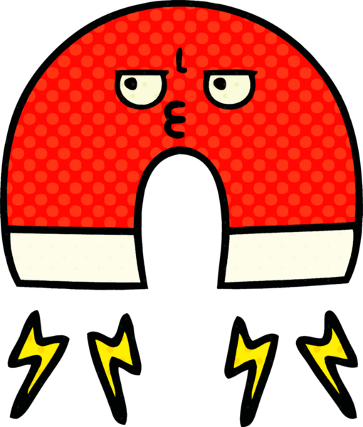 bir insan tarafından çizilmiş bir mıknatısın çizgi roman tarzı