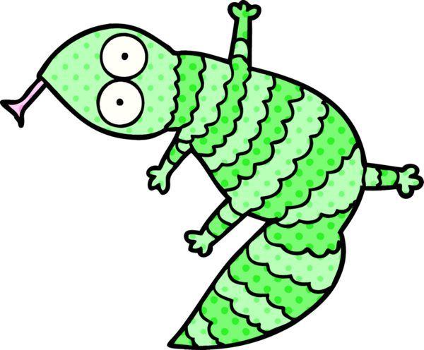 Bir insan tarafından çizilmiş kertenkele çizgi filmi.