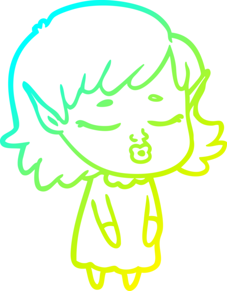 Bir insan tarafından çizilmiş güzel bir elf kızı çizimi.