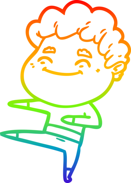 Bir insan tarafından çizilmiş gökkuşağı gradyan çizgi çizimi.