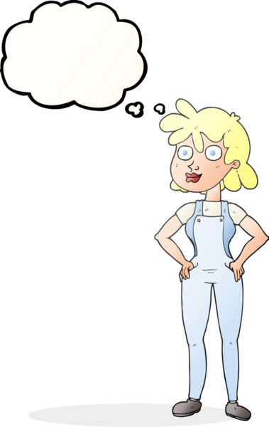 Bir insan tarafından çizilmiş serbest çizim baloncuk çiftçi kız.