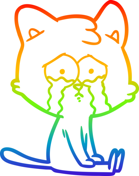 gökkuşağı gradyanı çizimi bir insan tarafından çizilmiş çizgi film kedisi