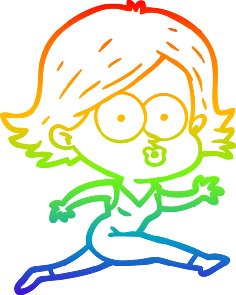 Gökkuşağı gradyan çizimi Bir insan tarafından çizilen çizgi film kızı