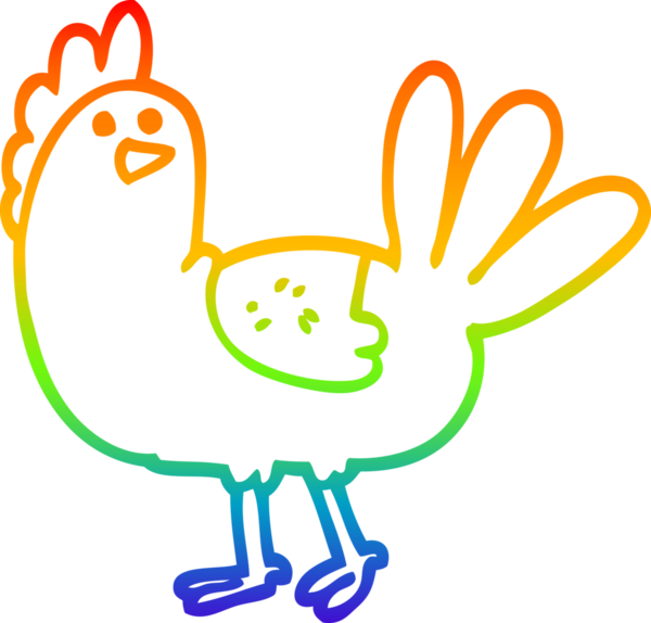 gökkuşağı gradyanı çizimi bir insan tarafından çizilmiş tavuk çizgi