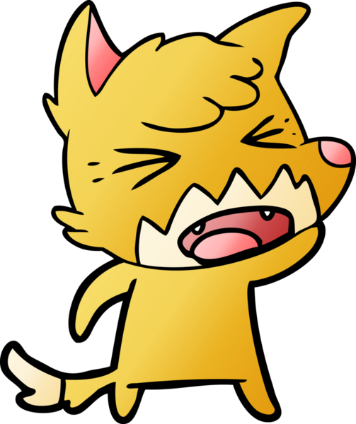 Bir insan tarafından çizilmiş kızgın çizgi film tilkisi.