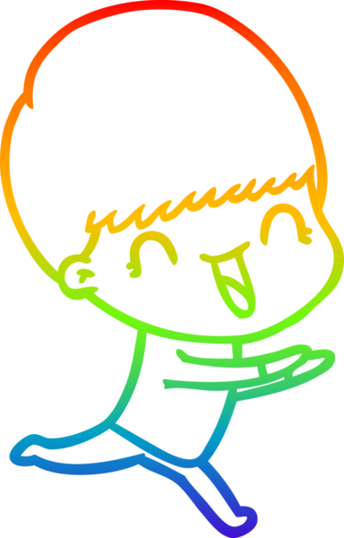 gökkuşağı gradyanı çizimi bir insan tarafından çizilmiş mutlu bir çizgi film çocuğu
