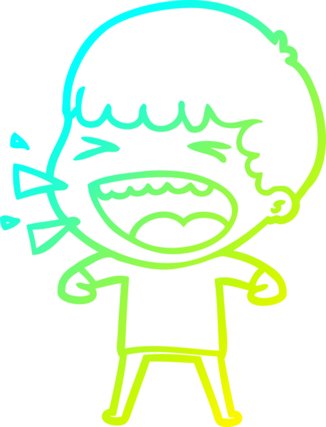 Bir insan tarafından çizilmiş gülen adamın soğuk çizgi çizimi.