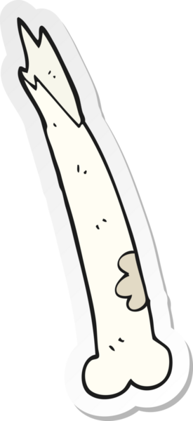 Bir insan tarafından çizilmiş kırık kemik etiketi.