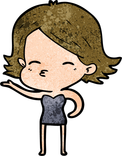 Bir insan tarafından çizilmiş karikatür kadın.