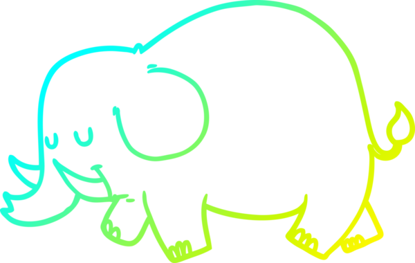 Bir insan tarafından çizilmiş bir karikatür fili çizimi