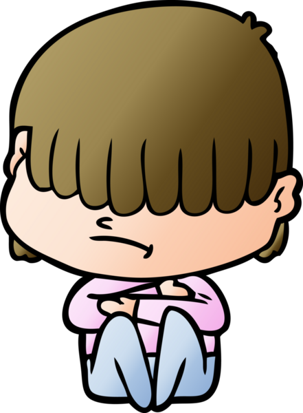 Bir insan tarafından çizilmiş dağınık saçlı çizgi film çocuğu.