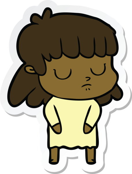 Bir insan tarafından çizilmiş ilgisiz bir karikatür çıkartması.