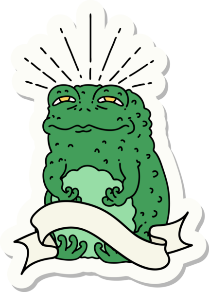 Bir insan tarafından çizilmiş dövme stili karakteri çıkartması.