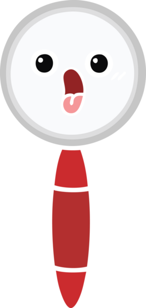 Bir insanın çizdiği büyüteçin düz renkli retro karikatürü