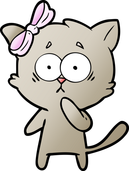 Bir insan tarafından çizilmiş çizgi film kedisi.