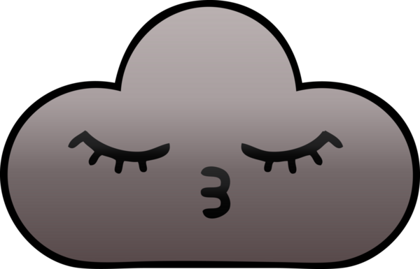 Bir insan tarafından çizilmiş bir fırtına bulutunun gölgelenmiş karikatürü