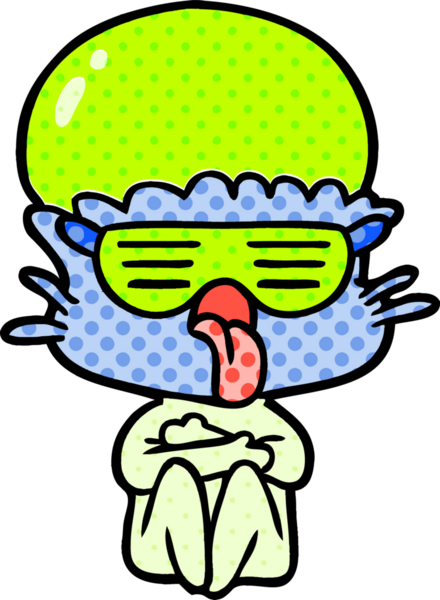 Bir insan tarafından çizilmiş uzaylı çizgi filmi.