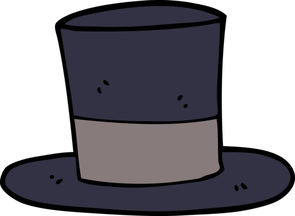 Bir insan tarafından çizilmiş silindir şapka.