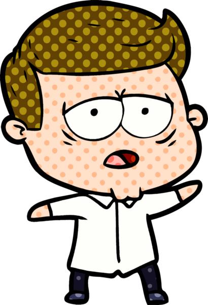 Bir insan tarafından çizilmiş yorgun bir adam.