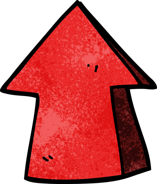 Bir insan tarafından çizilmiş karalama işaretli ok