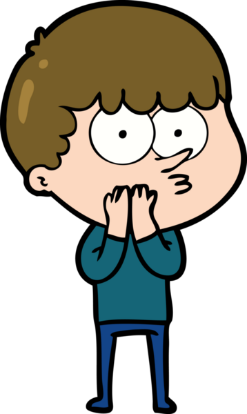 Bir insan tarafından çizilmiş meraklı bir çocuk.