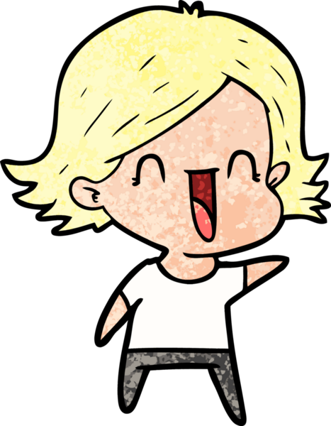 Bir insan tarafından çizilmiş mutlu bir kadın.