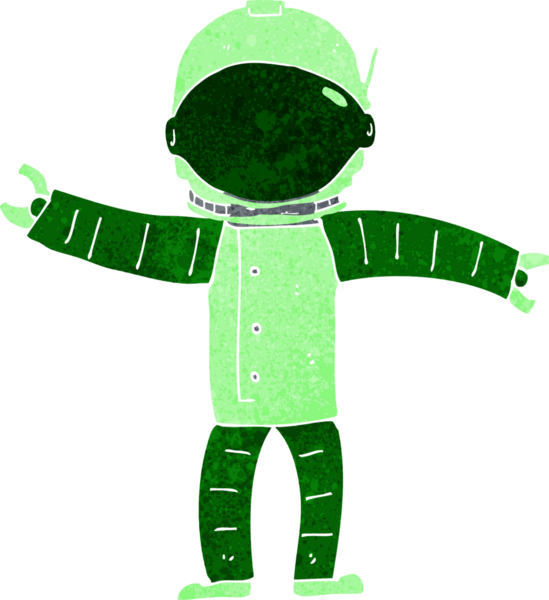 Bir insan tarafından çizilmiş bir astronot.