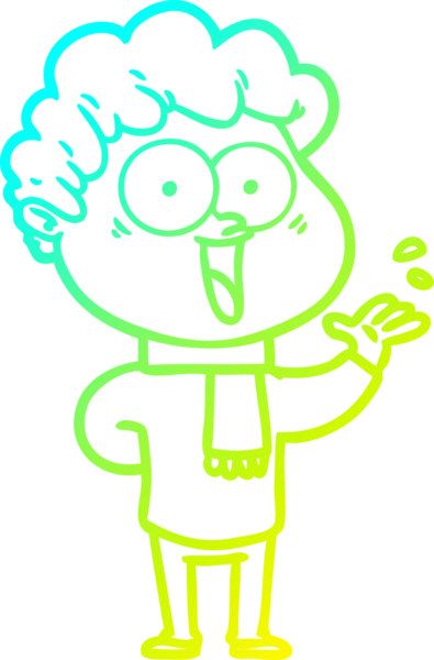 Bir insan tarafından çizilmiş mutlu bir adamın soğuk çizgi çizimi.