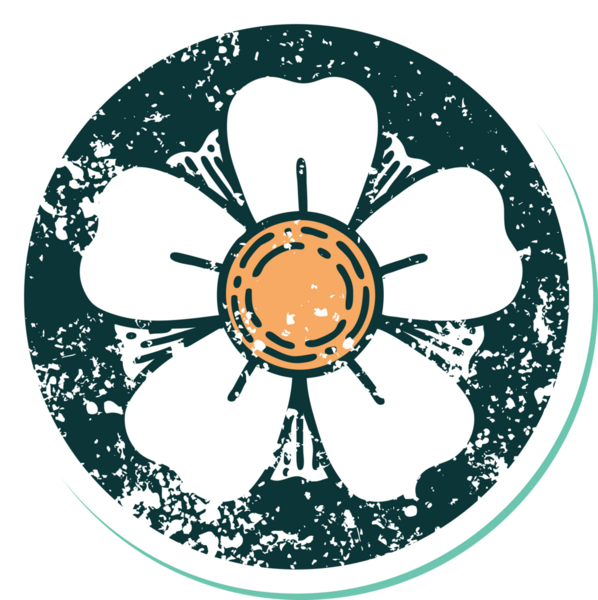 Bir insan tarafından çizilmiş bir çiçeğin sembolik dövmesi.