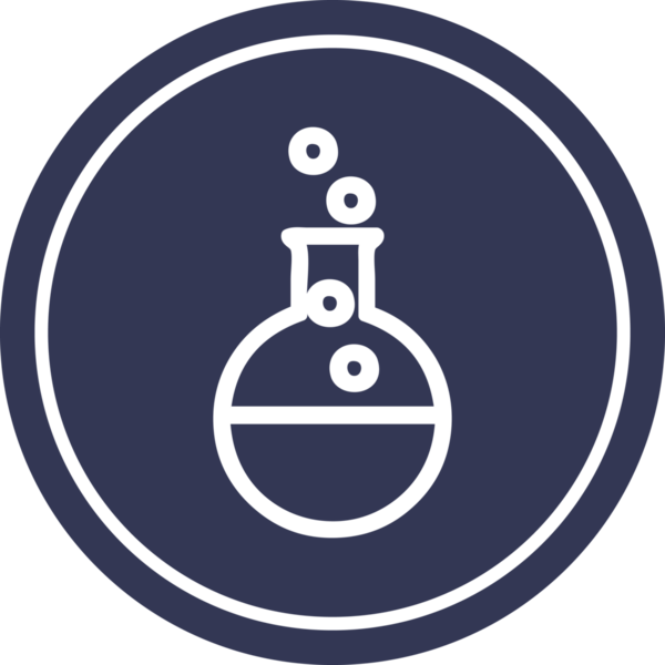 Bir insan tarafından çizilmiş dairesel bilim deneyleri simgesi