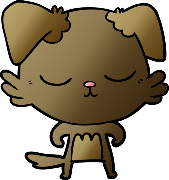 Bir insan tarafından çizilmiş şirin bir çizgi film köpeği.