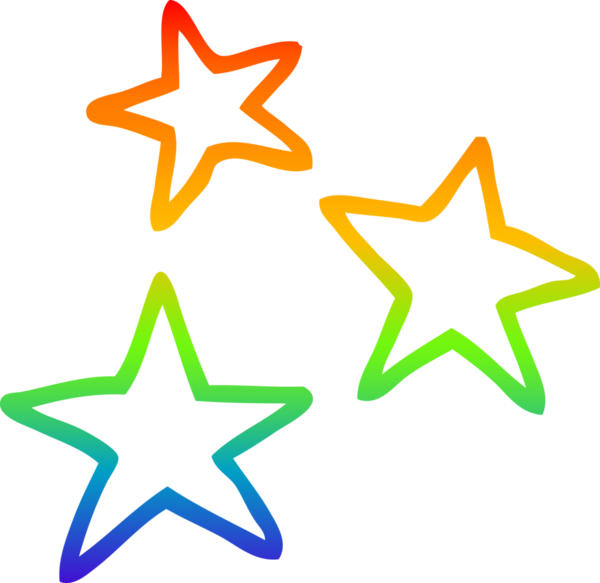 Bir insan tarafından çizilmiş gökkuşağı gradyan çizgi çizimi