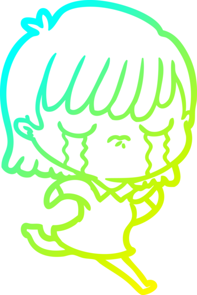 Bir insan tarafından çizilmiş ağlayan bir karikatür çizimi.