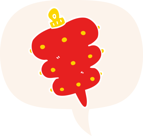 bir insan tarafından çizilmiş retro tarzı konuşma baloncuğu ile karikatür noel dekorasyonu