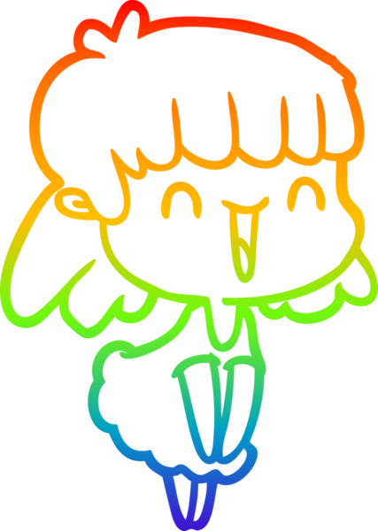 gökkuşağı gradyan çizimi bir insan tarafından çizilmiş bir karikatür kadın