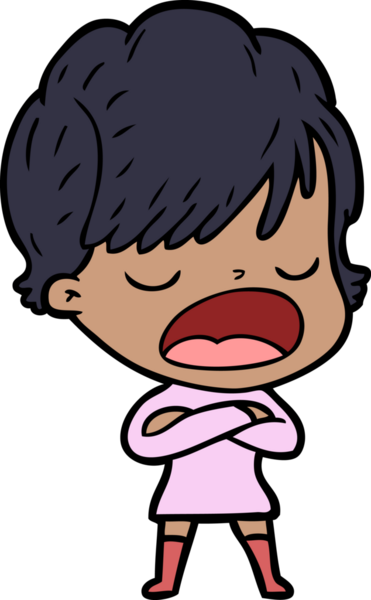 Bir insan tarafından çizilmiş bir karikatür kadın konuşuyor.