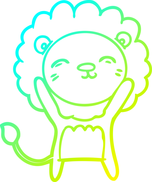 Bir insan tarafından çizilmiş karikatür aslanı çizimi.