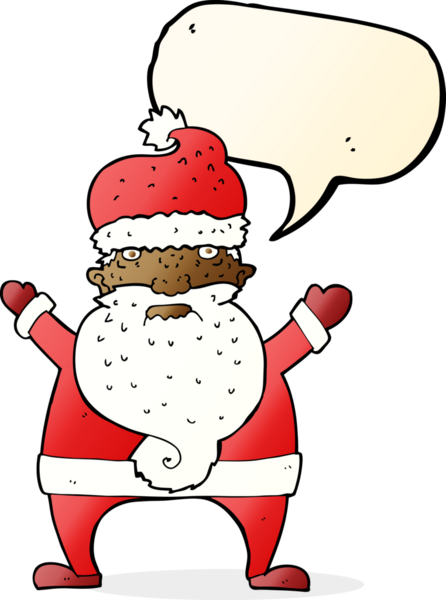 Bir insan tarafından çizilmiş karikatür, çirkin Noel Baba.