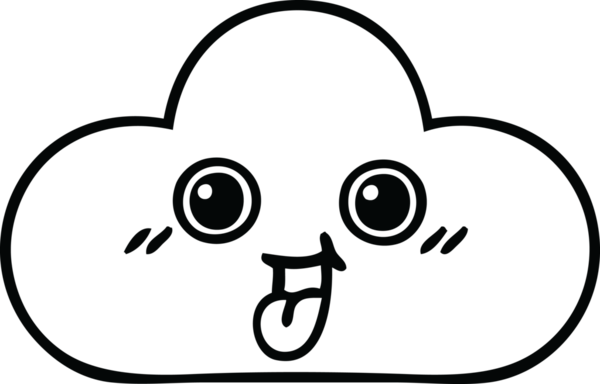 Bir insan tarafından çizilmiş bir bulutun çizgi çizimi