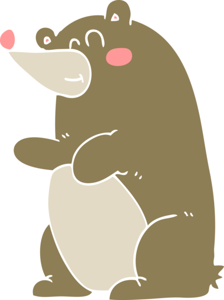 Bir insan tarafından çizilmiş ayının düz renk çizimi