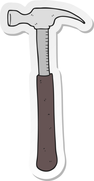 Bir insan tarafından çizilmiş bir karikatür çekicin çıkartması.