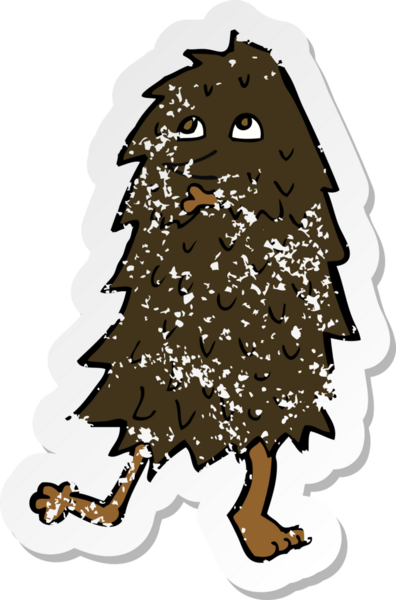 Bir insan tarafından çizilmiş karikatür canavarının geriletilmiş çıkartması.