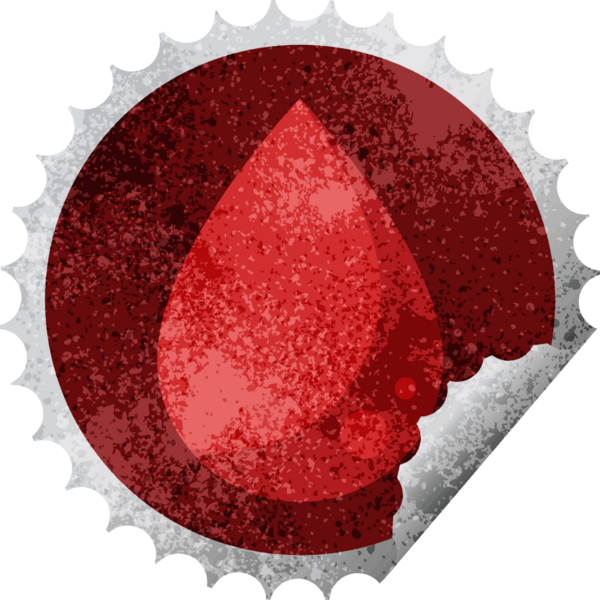 Bir insan tarafından çizilmiş kan damlası grafiksel vektör çizimi.